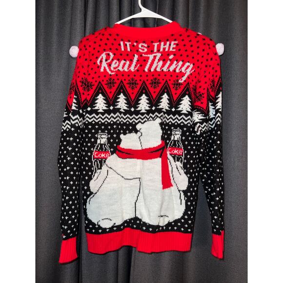 Ugly Christmas Sweater Cardigan Xmas Size Small Coca Cola - Picture 3 of 3
